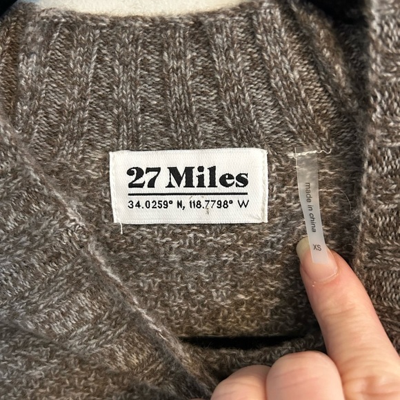 27 Miles cashmere zig zag intarsia pattern sweater - Picture 2 of 4